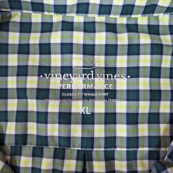 Vineyard Vines Performance Mens XL Classic Fit Whale Shirt Plaid Button Down - Picture 8 of 12